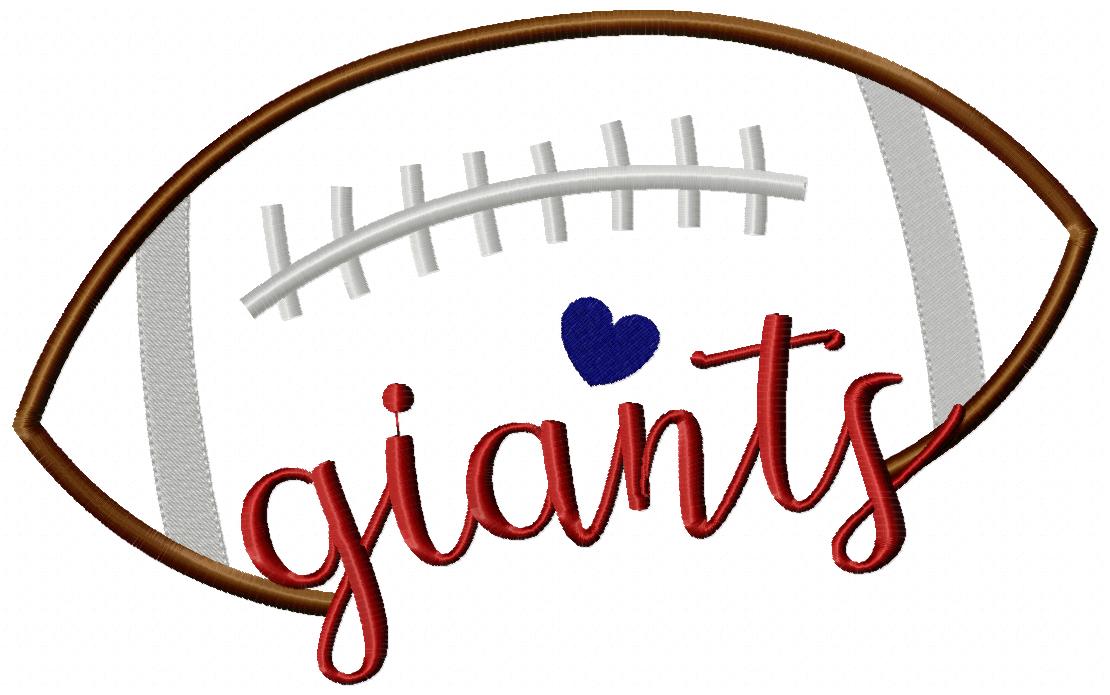 Football Giants Ball - Fill Stitch