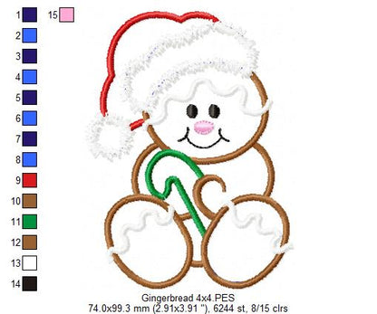 Gingerbread Santa  - Applique