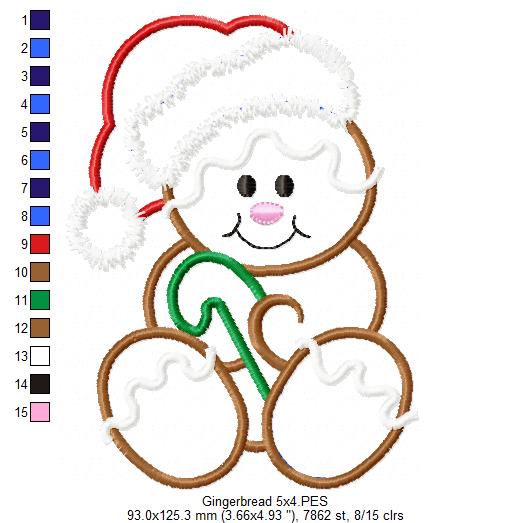 Gingerbread Santa  - Applique