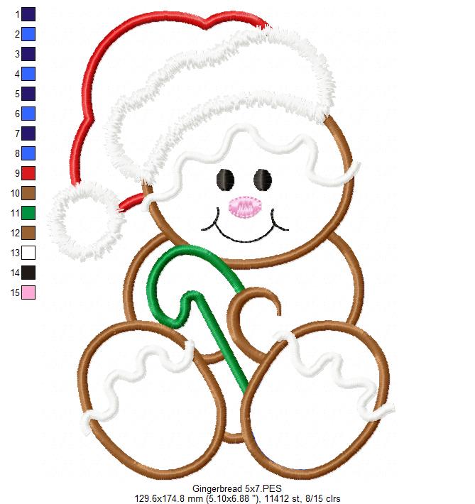 Gingerbread Santa  - Applique