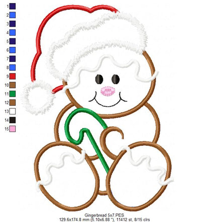 Gingerbread Santa  - Applique