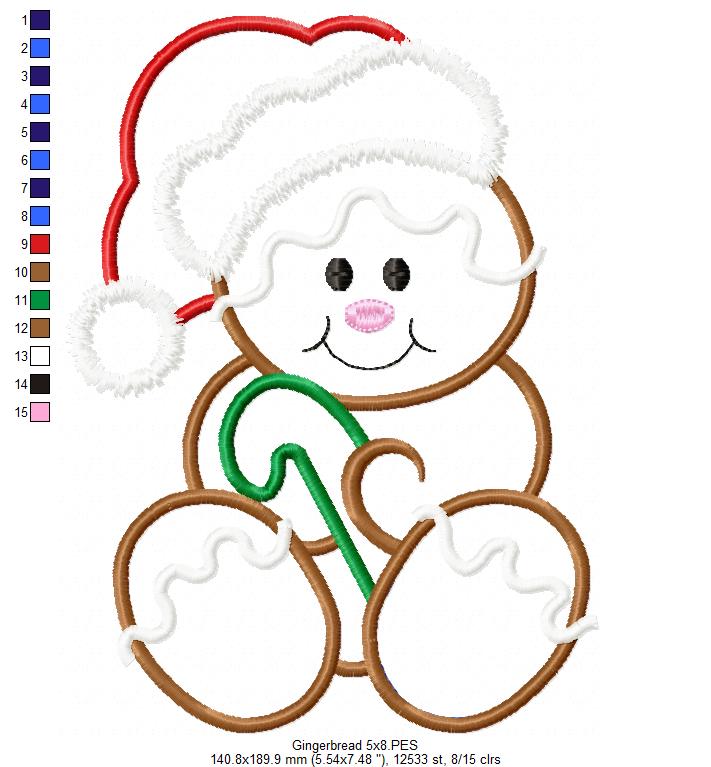 Gingerbread Santa  - Applique