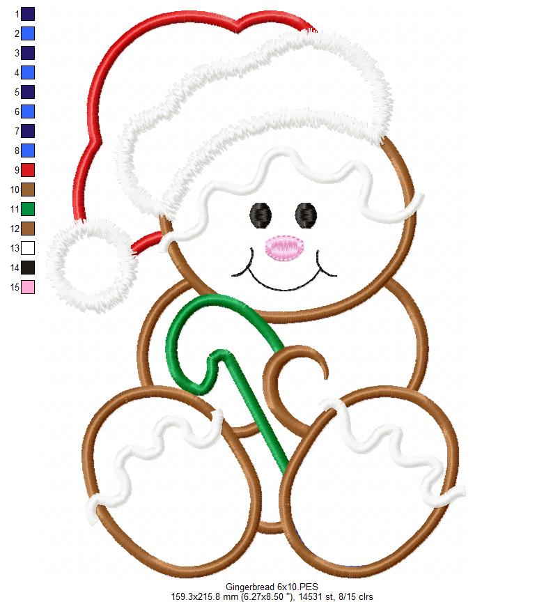 Gingerbread Santa  - Applique
