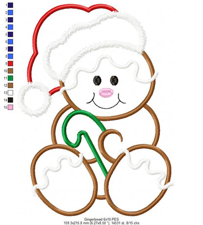 Gingerbread Santa  - Applique