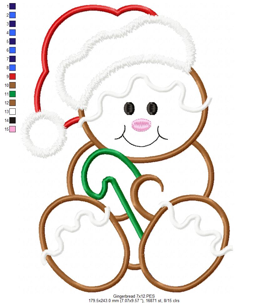 Gingerbread Santa  - Applique