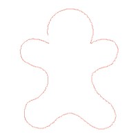 Christmas Gingerbread Boy - Applique - Machine Embroidery Design