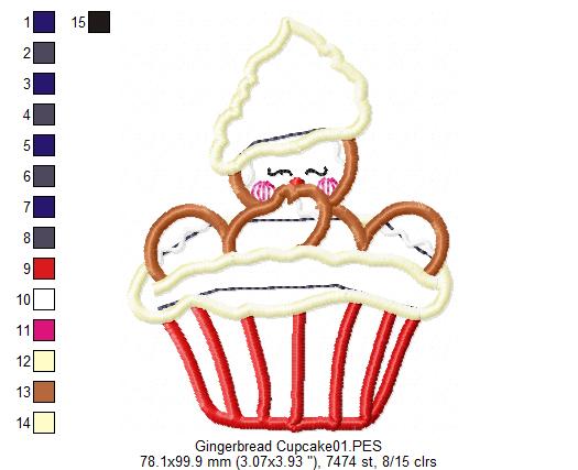 Cupcake Gingerbread  - Applique