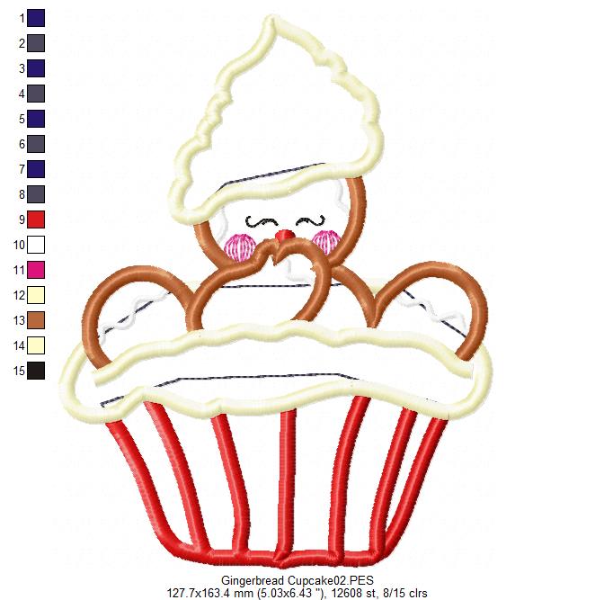 Cupcake Gingerbread  - Applique