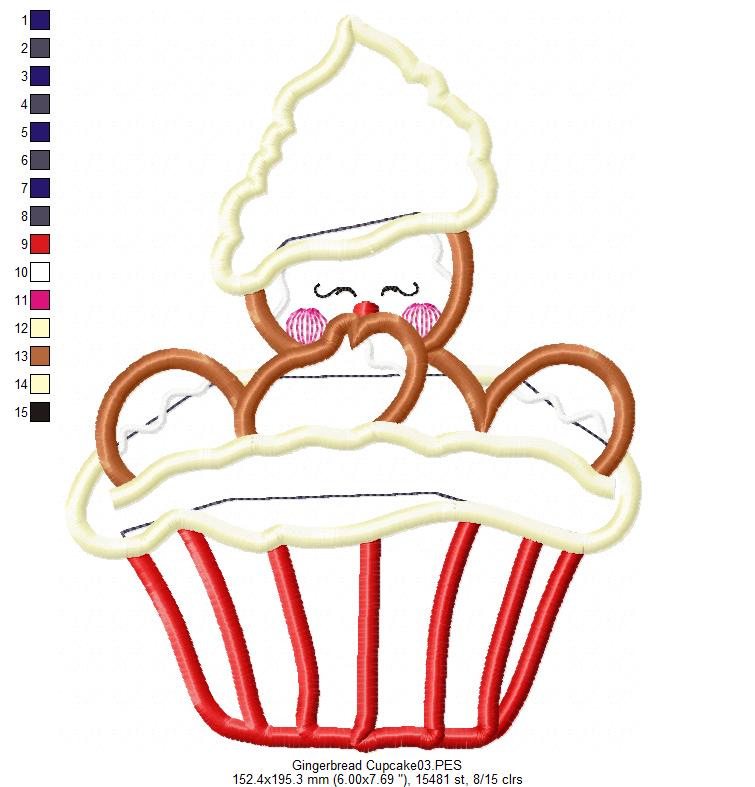 Cupcake Gingerbread  - Applique