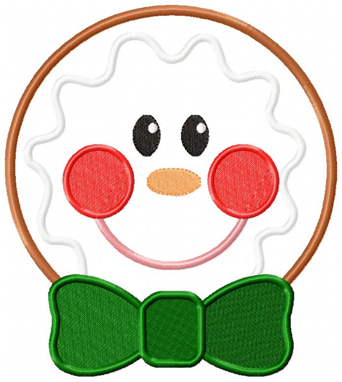 Christmas Gingerbread Face Boy and Girl - Applique