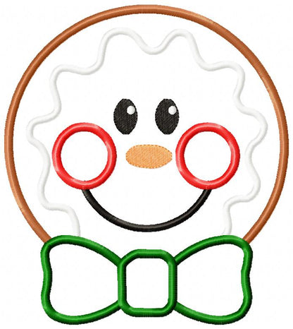 Christmas Gingerbread Face Boy and Girl - Applique