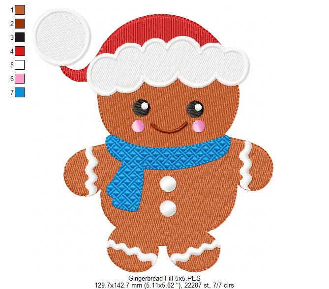 Cute Gingerbread  - Fill Stitch