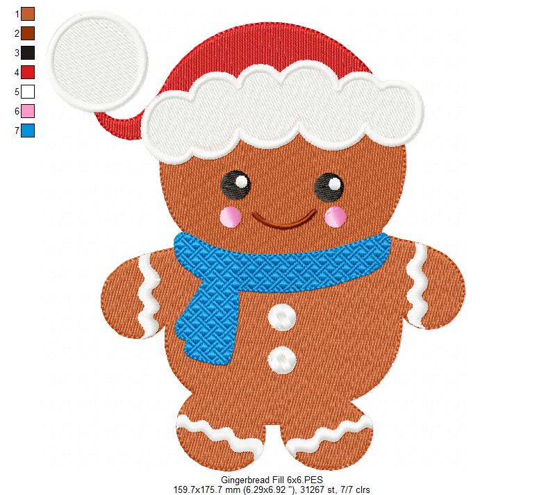 Cute Gingerbread  - Fill Stitch