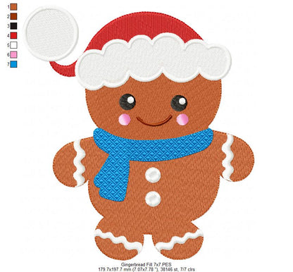 Cute Gingerbread  - Fill Stitch