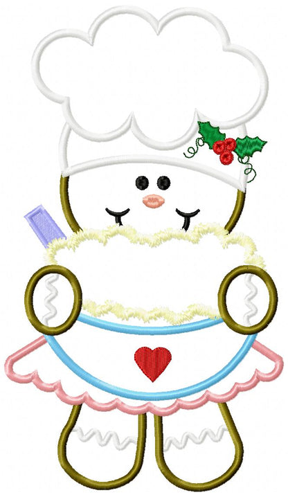 Cooker Gingerbread Girl  - Applique Embroidery