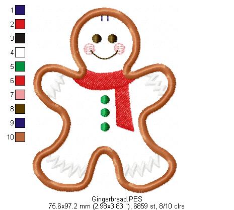 Cute Christmas Ornaments - ITH Applique - Machine Embroidery Design