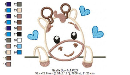 Giraffe Girl and Boy - Set of 2 designs - Applique