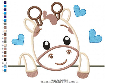 Giraffe Girl and Boy - Set of 2 designs - Applique