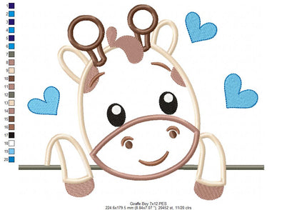 Giraffe Girl and Boy - Set of 2 designs - Applique