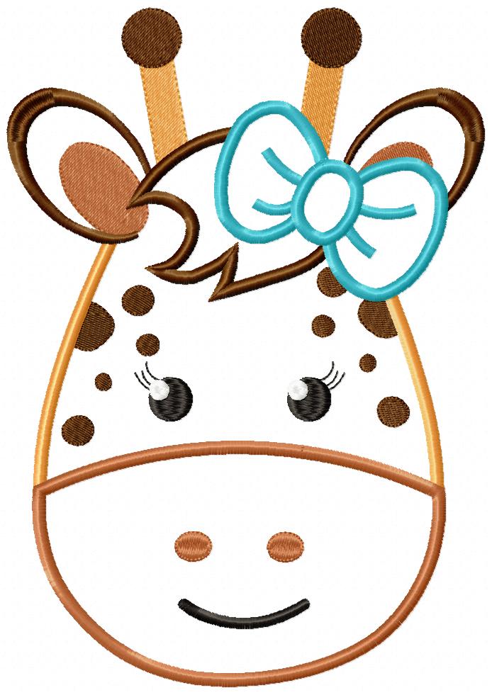 Giraffe Face Boy and Girl - Applique - Set of 2 designs