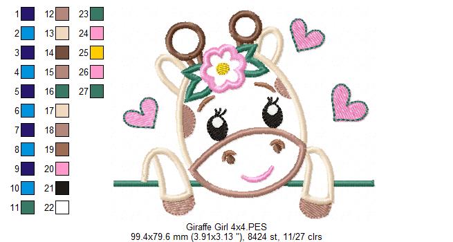 Giraffe Girl and Boy - Set of 2 designs - Applique