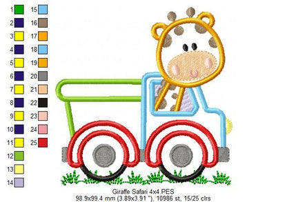 Giraffe in a Truck - Applique