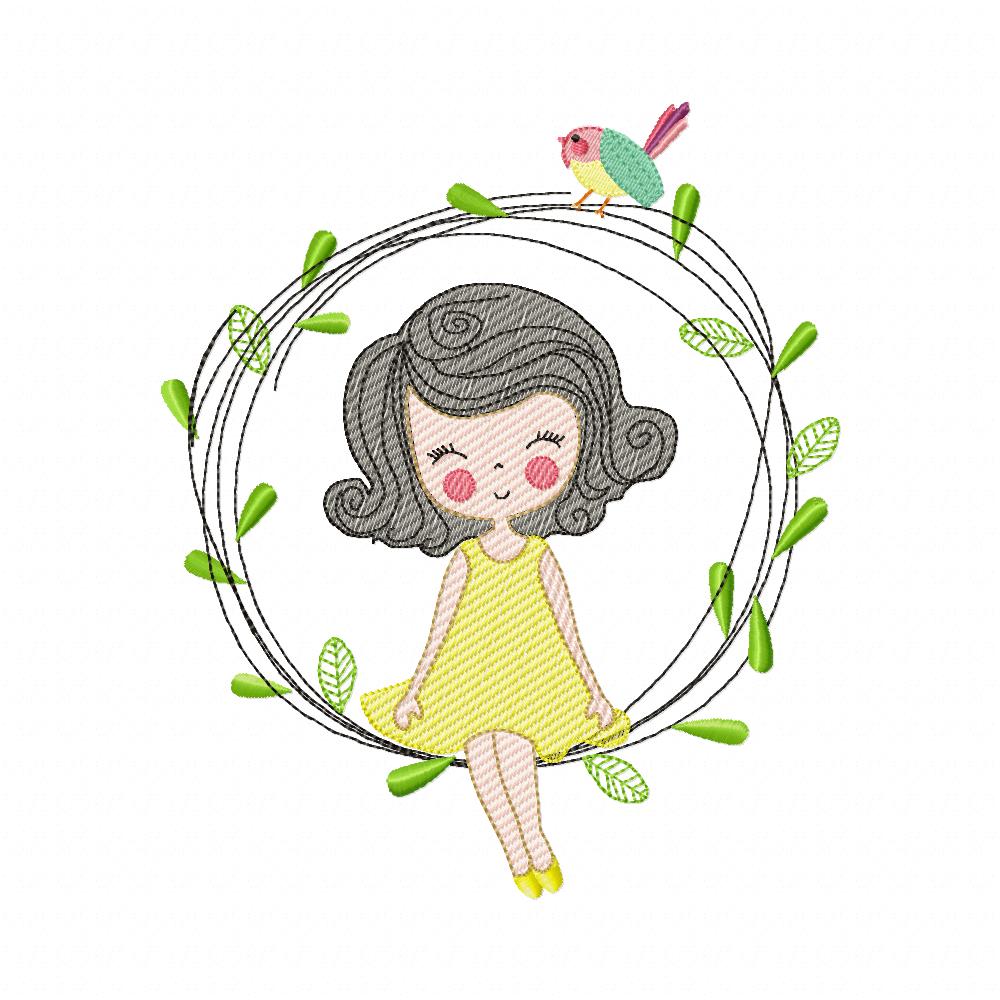 Girl on the Garden Branch - Rippled