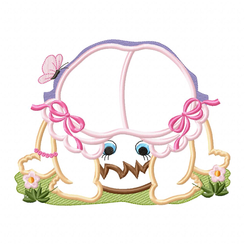 Baby Girl Looking Through her Legs - Applique