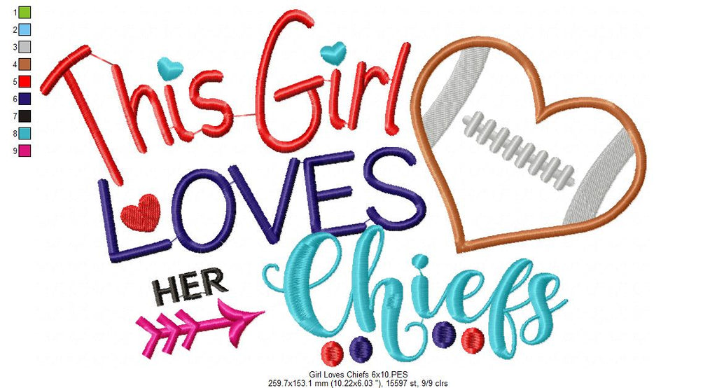 This Girl Loves her Chiefs - Applique
