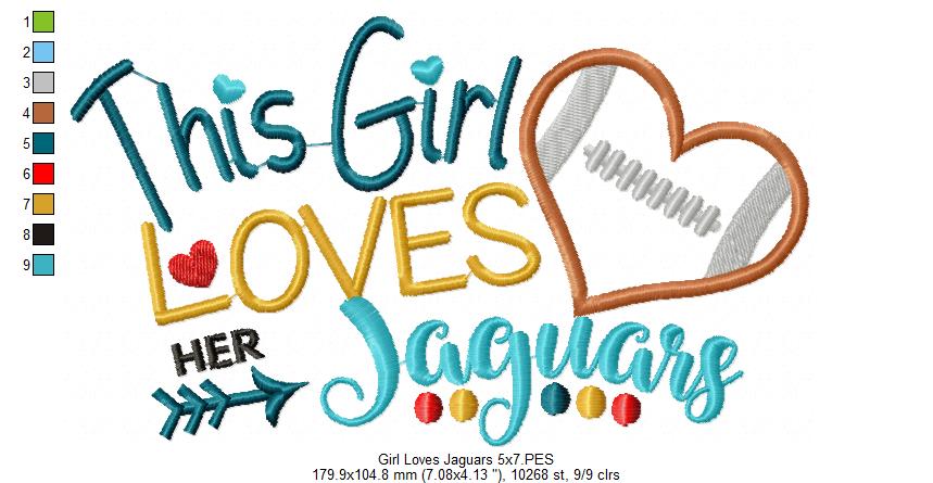 This Girl Loves her Jaguars - Applique