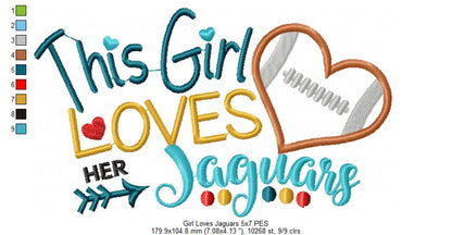 This Girl Loves her Jaguars - Applique