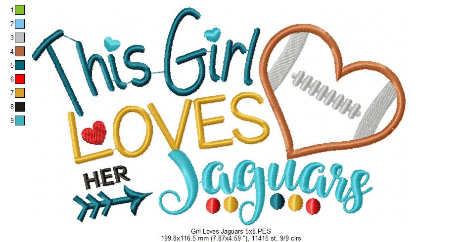 This Girl Loves her Jaguars - Applique