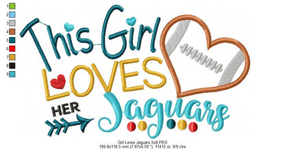 This Girl Loves her Jaguars - Applique