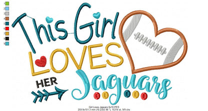 This Girl Loves her Jaguars - Applique