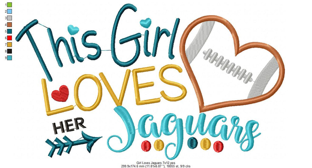 This Girl Loves her Jaguars - Applique