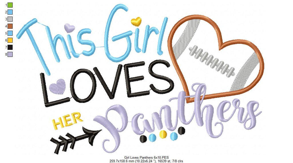 This Girl Loves her Panthers - Applique