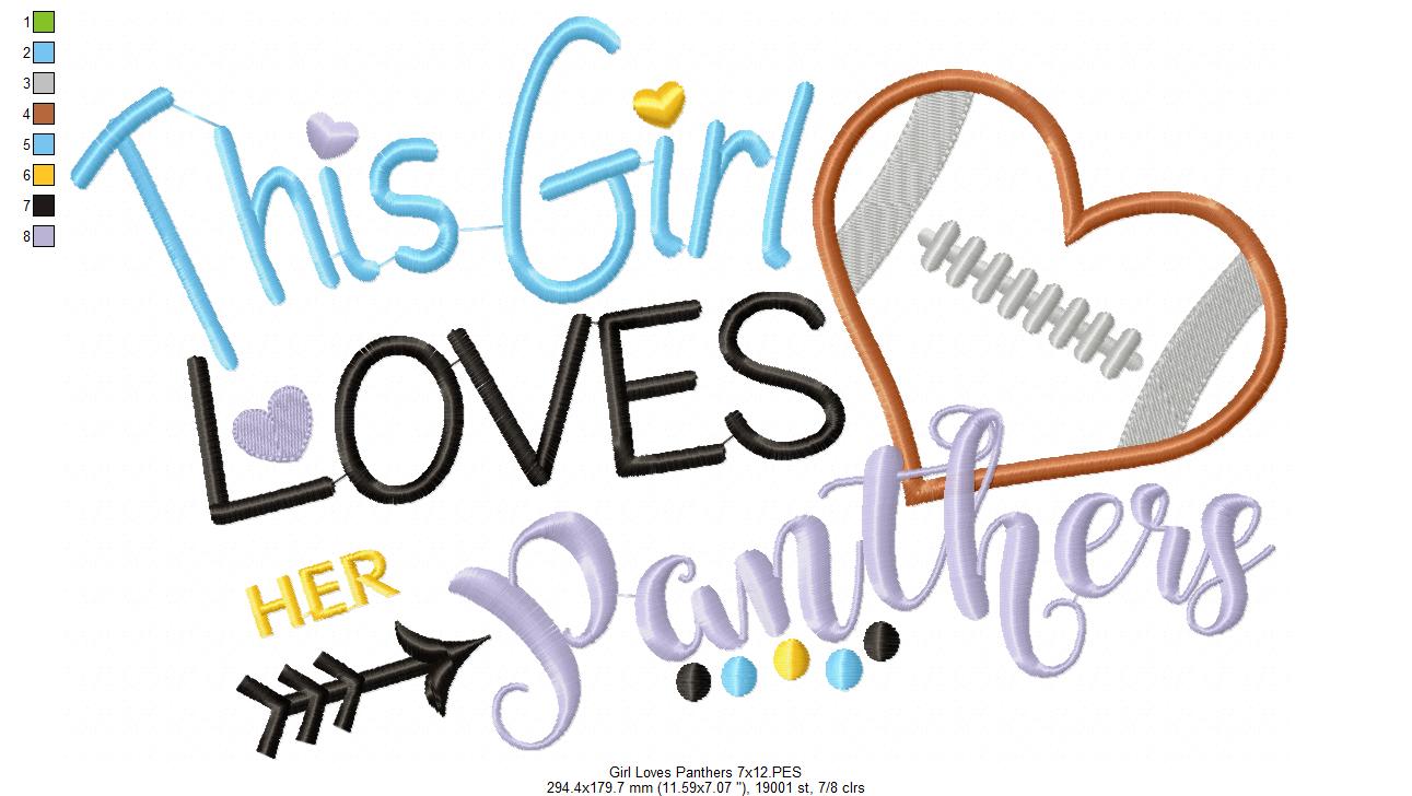 This Girl Loves her Panthers - Applique