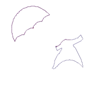 Swirly Girl and Umbrella - Applique Embroidery