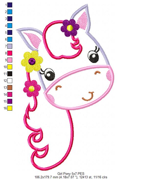 Girl Pony - Applique