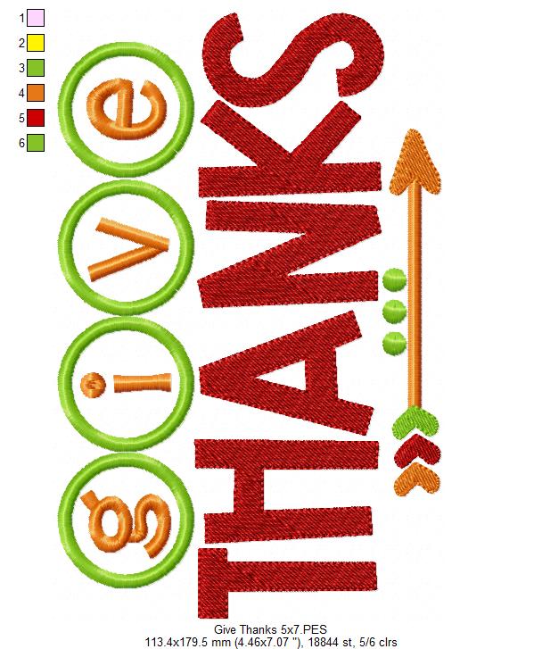 Give Thanks - Applique