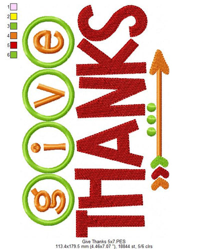 Give Thanks - Applique