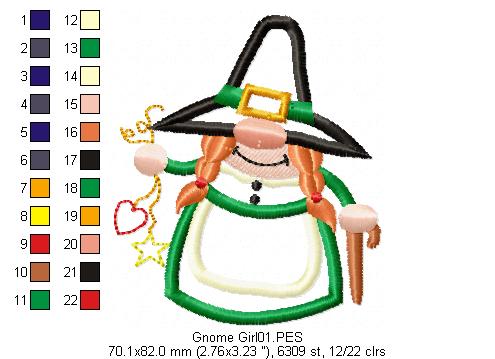Gnome Lady - Applique