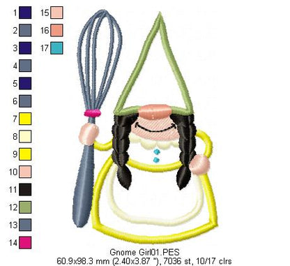 Kitchen Gnome with Whisk - Applique