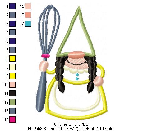 Kitchen Gnome with Whisk - Applique