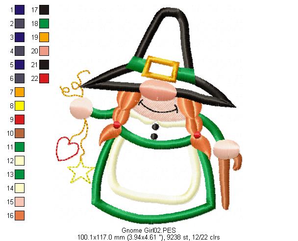 Gnome Lady - Applique