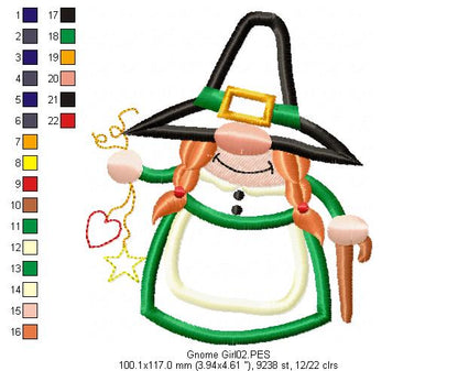 Gnome Lady - Applique