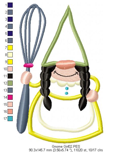 Kitchen Gnome with Whisk - Applique