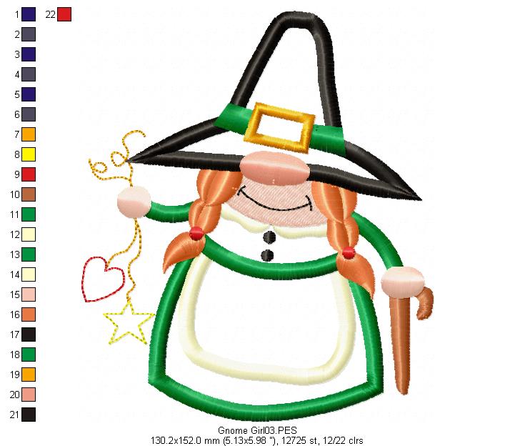 Gnome Lady - Applique