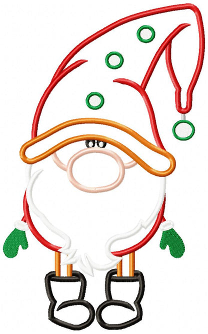 Christmas Gnome Santa Claus - Applique - Machine Embroidery Design
