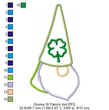 Little St. Patrick's Gnome - Applique